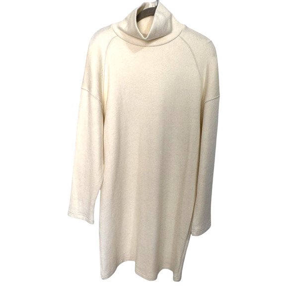 NWT OGL Free Your Movement Cream Ivory Sweater Dress Mock Neck Sz S-M - Picture 1 of 7